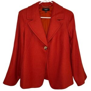 Talbots Single Button Blazer Jacket Wool Blend Size 10